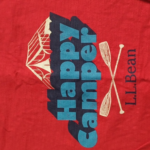 L.L Bean "Happy Camper" long sleeve. Boys size 18. Red. - Picture 2 of 4